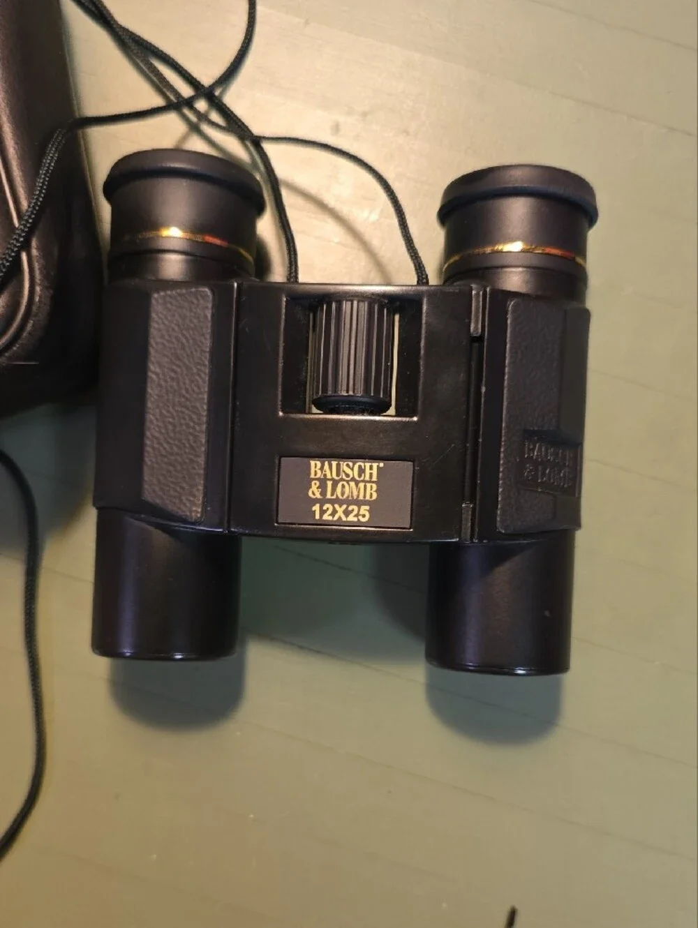Vtg Bausch & Lomb 12 X 25 Compact Foldable Binoculars with Case Ultra Portable